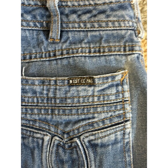 TRUE VINTAGE Nest Ce Pas Denim Jeans Flare Leg Ladies 11/12 70's Mod Boho - Picture 5 of 10